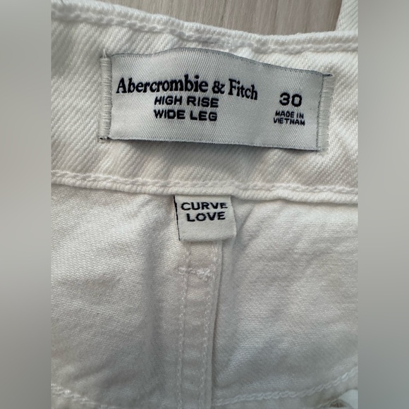 Abercrombie & Fitch White Wide-Leg Jeans - Picture 8 of 11
